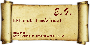 Ekhardt Immánuel névjegykártya